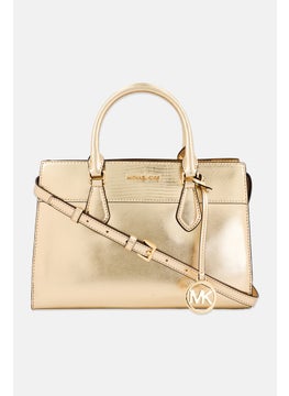 Michael Kors Women Hardware Logo Satchels 21 H x 29 L x 9 W cm, Gold  - Image 1