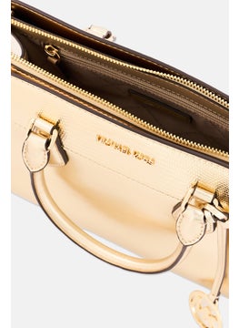 Michael Kors Women Hardware Logo Satchels 21 H x 29 L x 9 W cm, Gold  - Image 5
