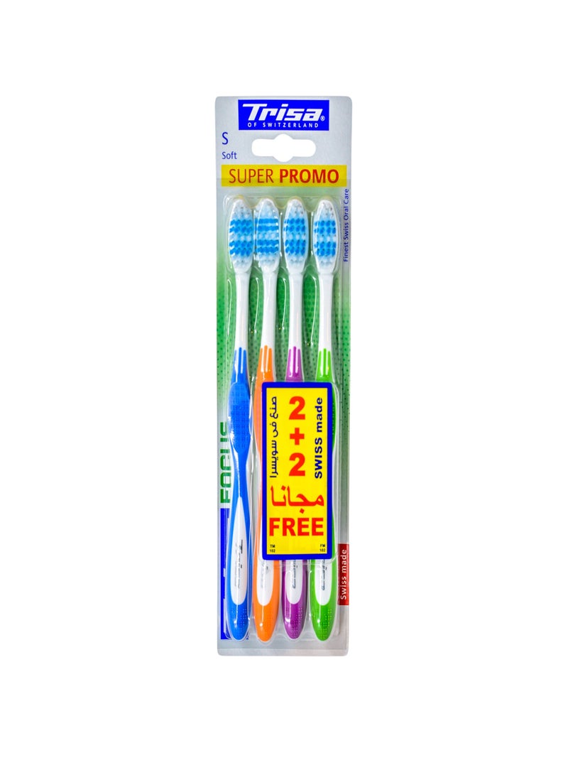 TRISA Focus Soft Toothbrush 4Pc - Image 1