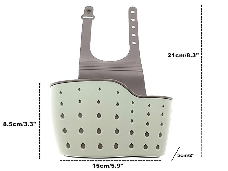 Kinteshun Kitchen Sink Caddy Sponge Holder Hang Basket for Scrubber Dish Brush Kitchen Accessories Organizer(Light Blue) - Image 2