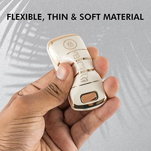 Shopoflux® TPU Key Cover Compatible with Kia Seltos | Sonet | Carens 4 Button Smart Key (Black & White Pack of 2) - Image 5