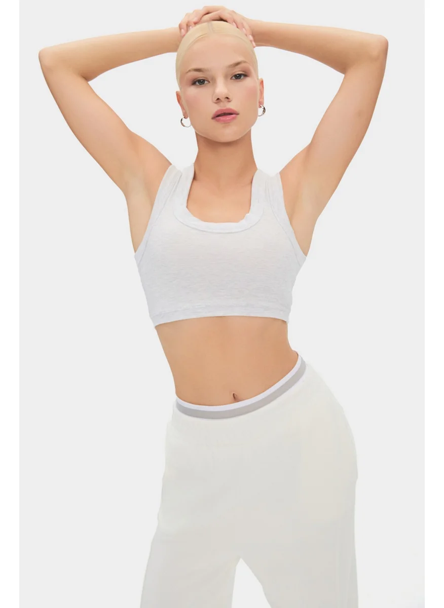 جون Women's Cotton Thick Strappy Crop Top Tank