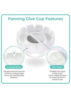 Lyon lash Glass Lash Tile & 200Pcs Lash Fan Cups For Eyelash Extensions Reusable Lashes Palette 3.2X6.3X0.4 For Classic & Volume Lashing Eyelash Extension Supplies  - Image 3