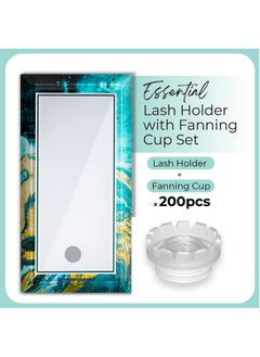 Lyon lash Glass Lash Tile & 200Pcs Lash Fan Cups For Eyelash Extensions Reusable Lashes Palette 3.2X6.3X0.4 For Classic & Volume Lashing Eyelash Extension Supplies  - Image 2