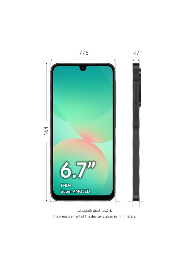 سامسونج جالاكسي A26 5G ثنائي الشريحة أسود 6 جيجابايت رام 128 جيجابايت - النسخة الدولية - Image 2