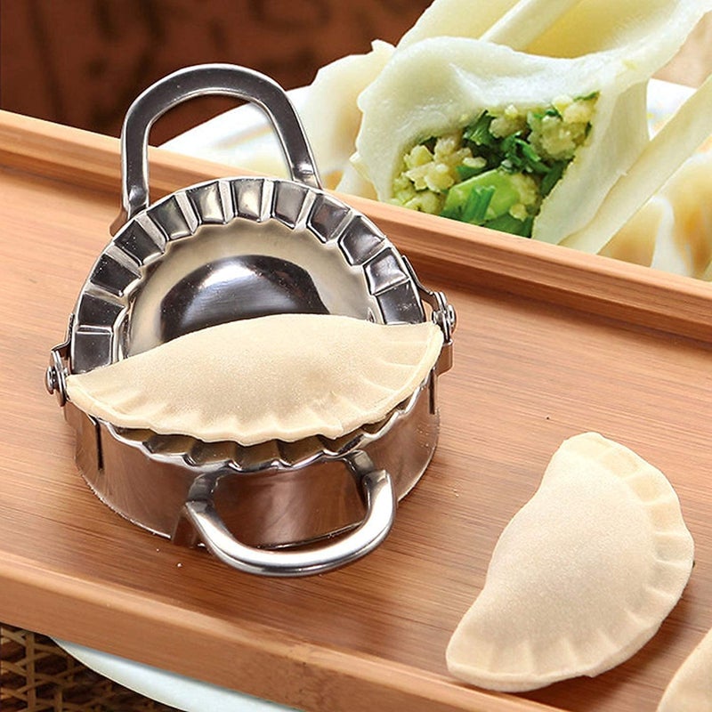 REMANG REMANG Stainless Steel Kitchen Dumpling Momos Ghughra Samosa karanji Gujiya Mould Dough Press Maker Mould Machine for Kitchen of 1 Pcs  - Image 3
