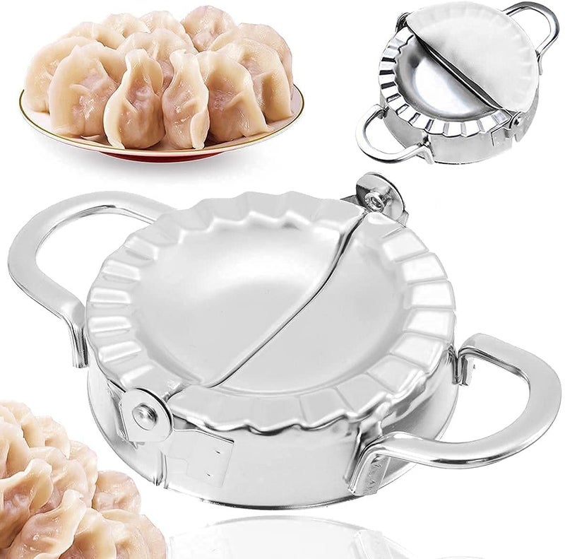 REMANG REMANG Stainless Steel Kitchen Dumpling Momos Ghughra Samosa karanji Gujiya Mould Dough Press Maker Mould Machine for Kitchen of 1 Pcs  - Image 1