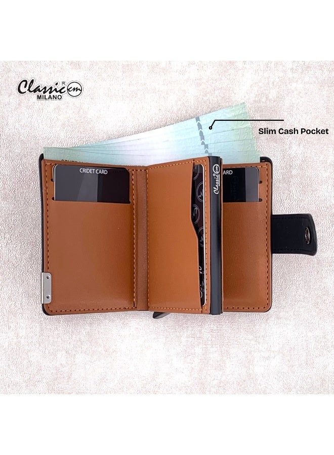 Classic Milano Classic Milano Faux Leather RFID Blocking Pop Up Wallet for Men and Women - Automatic Card Holder Wallet with Pop-up Design - Secure, Compact Credit Card Holder for Men - Stylish Wallet for Men & Women’s RFID Card Wallet  - Image 5
