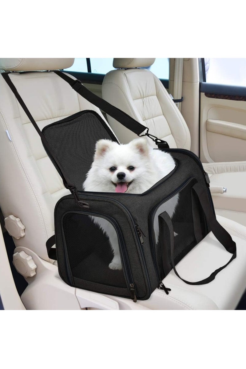 HW Cat Carriers Dog Carrier Pet for Small Medium Cats Dogs Puppies up to 15 Lbs, TSA Airline Approved Soft Sided, Collapsible Travel Puppy - Image 5