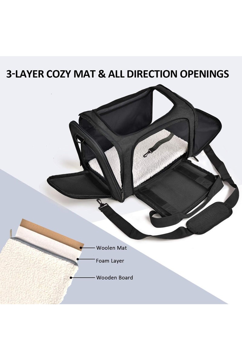 HW Cat Carriers Dog Carrier Pet for Small Medium Cats Dogs Puppies up to 15 Lbs, TSA Airline Approved Soft Sided, Collapsible Travel Puppy - Image 2