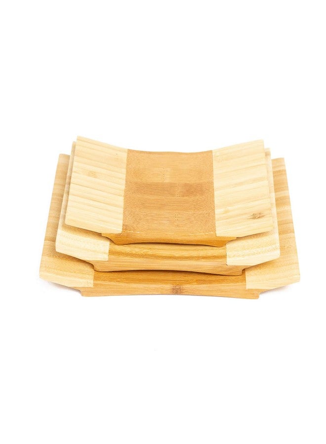 Asian Home Sashimi Sushi Bamboo Curve Serving Geta Plate - Japanese Style Tableware Bamboo Sushi Board Cutting Tray (L8.3 X W4.7) - Image 4