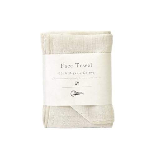 Nawrap 100% Organic Cotton Face Towels, Set of 2, Ivory - Image 2
