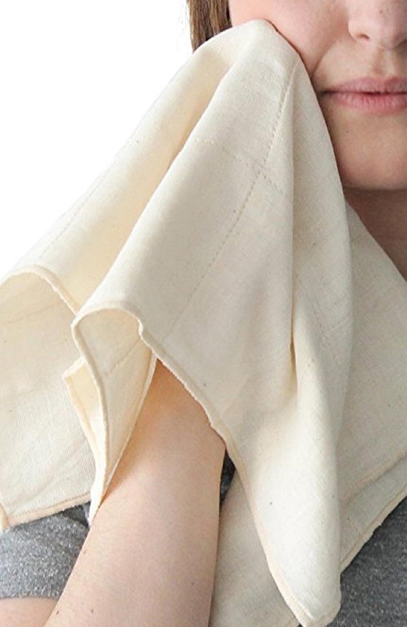 Nawrap 100% Organic Cotton Face Towels, Set of 2, Ivory - Image 4