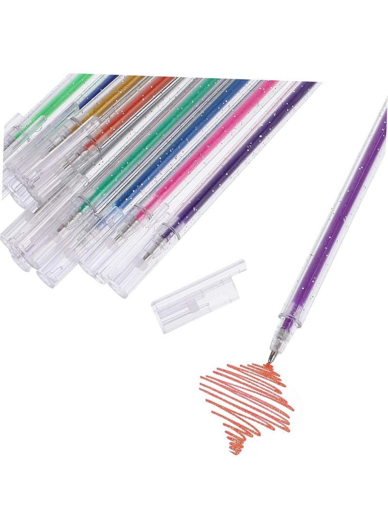 مجموعة أقلام جل لامعة مكونة من 12 قطعة، أقلام تلوين فنية بألوان معدنية للرسم والتخطيط، أقلام طلاء لامعة متعددة الاستخدامات لسجل القصاصات ومشاريع الأعمال اليدوية. - Image 5