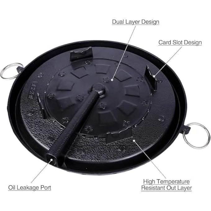 أكس سبرينج مقلاة شواء دائرية مقاس 32 سم على الطريقة الكورية مع سطح غير لاصق، طبق شواء بدون دخان للاستخدام الداخلي والخارجي، مثالي للشواء على الموقد والطهي على الطريقة الكورية - Image 4