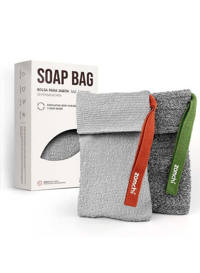 zomchi 2 Pieces Different Roughness Soap Pouch And Soap Saver Pocket For Use In Shower Body Scrubber Shower Sponge Premium Exfoliating Soap Bag - Image 1