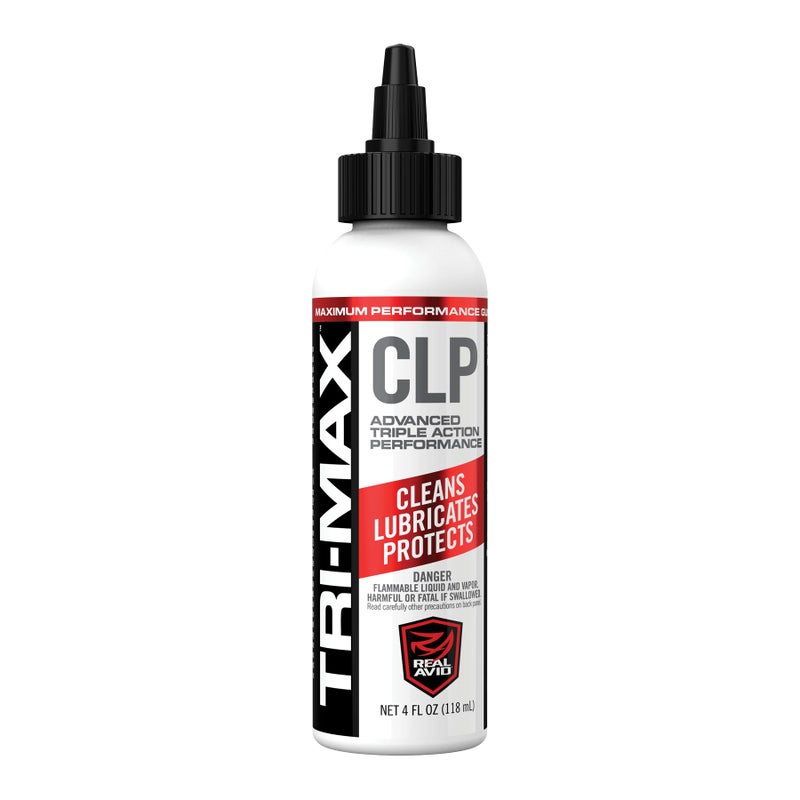 Real Avid Tri-Max CLP Gun Cleaner and Lubricant â€“ 4 Ounce Bottle, 3-in-1 Gun Oil, Bore Cleaner and Rust Protectant, All-in-One Formula Cleans, Lubricates and Protects Firearms in One Simple Step - Image 1