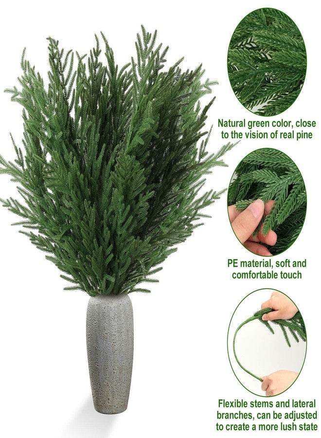 Caffox 8 Pcs Artificial Norfolk Pine Stems, 36" Real Touch Norfolk Pine Branches, Greenery Stems for Christmas Decorations - Image 4
