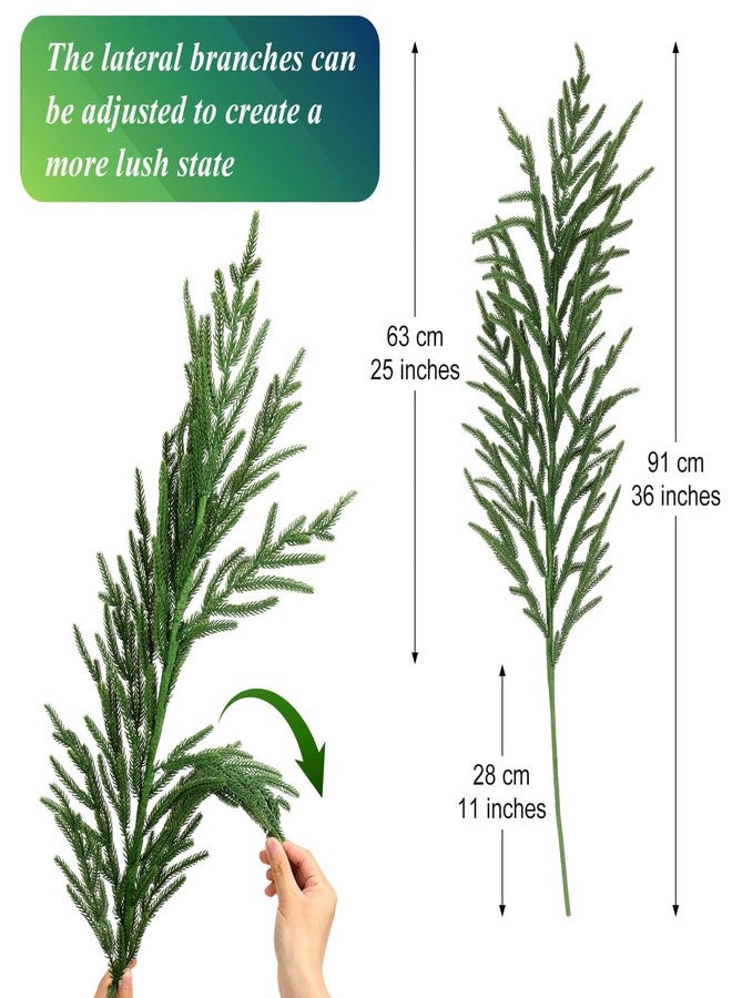 Caffox 8 Pcs Artificial Norfolk Pine Stems, 36" Real Touch Norfolk Pine Branches, Greenery Stems for Christmas Decorations - Image 3