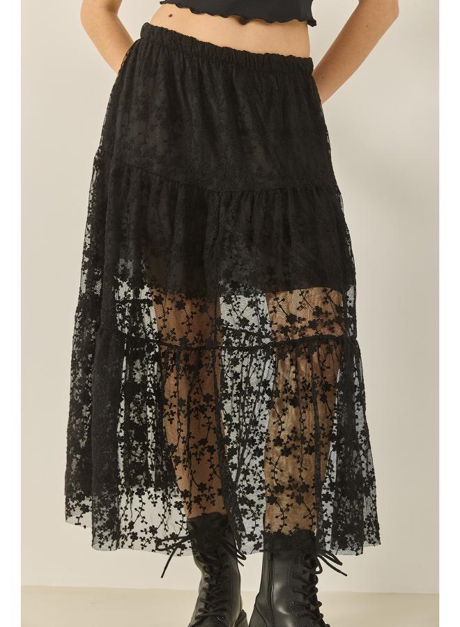 جينجر تنورة   مزينة بالدانتيل - Image 1