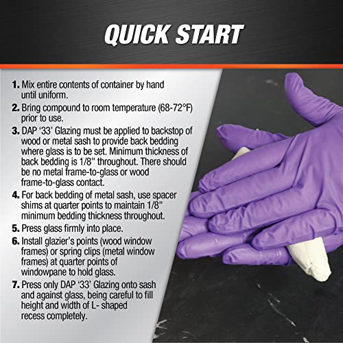 Dap 12019 Number-33 Glazing Compound, Gallon, White - Image 3