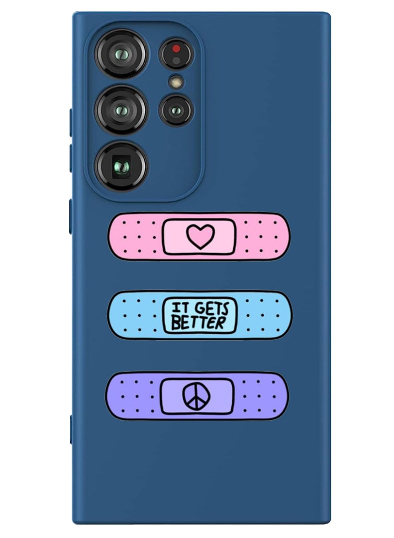 Theodor Protective Slim Fit Case Liquid Silicone Cover with Full Body Protection Anti-Scratch Shockproof Case For Samsung Galaxy S24 Ultra (Blue) - Bandaids - Image 1
