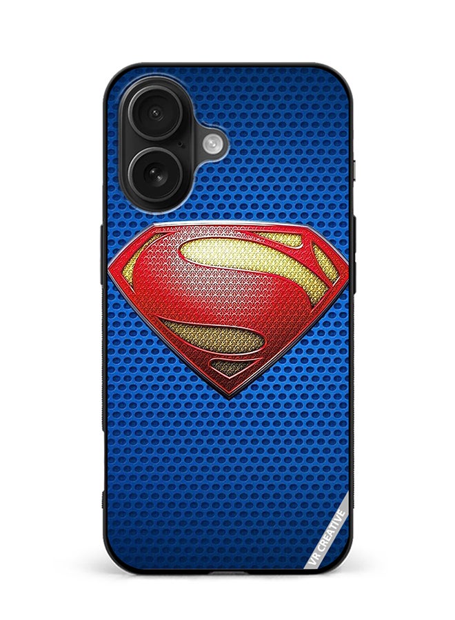 Protective Case Cover For Apple iPhone 16 Plus Superman Logo Design Multicolour