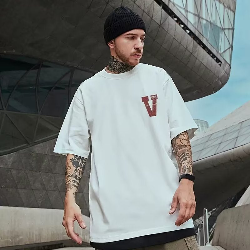 Short Sleeve T-Shirt Men'S Niche Trendy Bee Printed Dovetail Half Sleeve Round Neck T-Shirt Top - Image 4