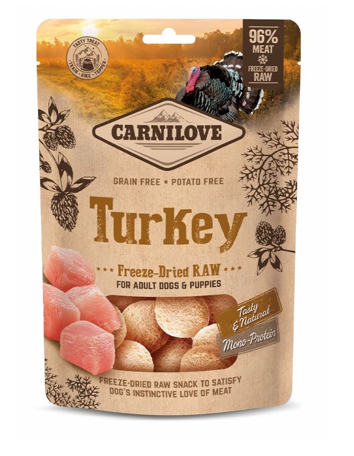 Carnilove Freeze-Dried Raw Snacks Turkey 60g | High-Protein Cat & Dog Treats