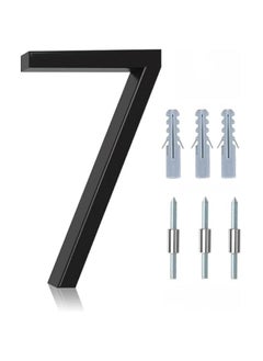 Floating House Numbers for Outside, Metal Modern Address Numbers for House, Zinc Alloy Anti-Rust Home Address Numbers for Door Mailbox, High Gloss Black (7)