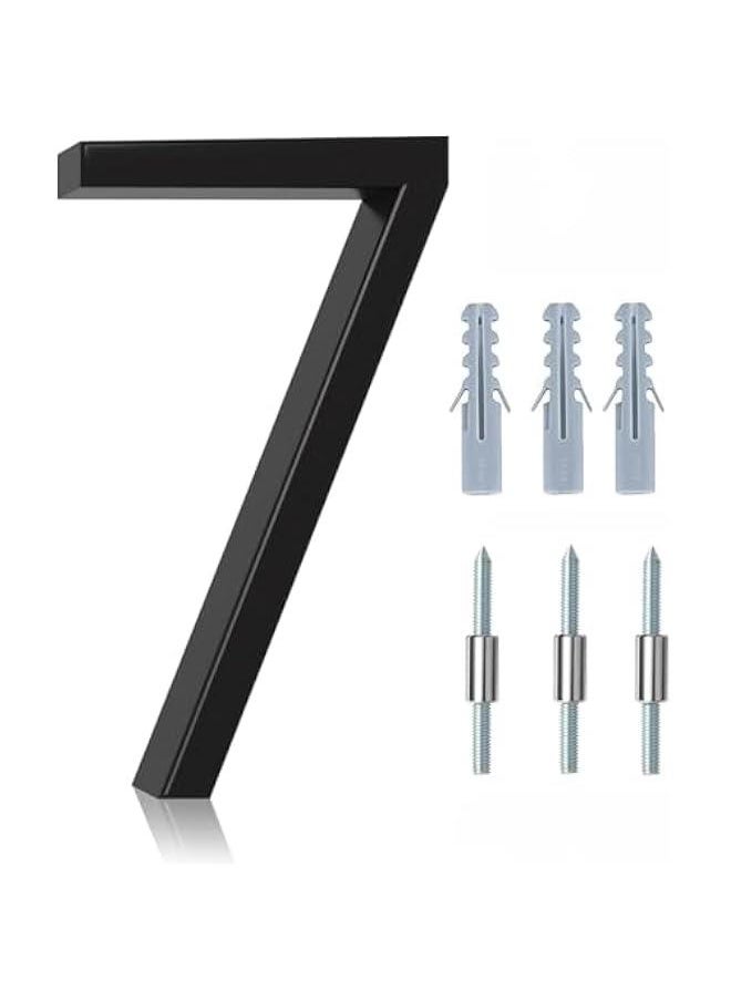 HOOKOR - Floating House Numbers for Outside, Metal Modern Address Numbers for House, Zinc Alloy Anti-Rust Home Address Numbers for Door Mailbox, High Gloss Black (7) - Image 1