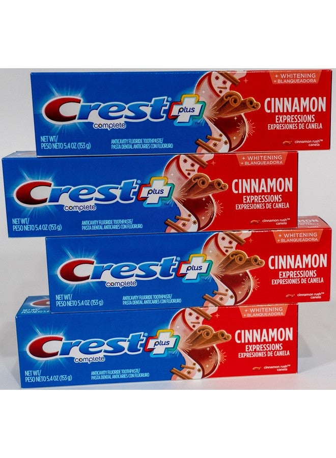 Crest Rest Plus Complete + Whitening Cinnamon Rush Expressions 5.4 Oz (4 Pack) 5.4 Ounce (Pack Of 4) - Image 1