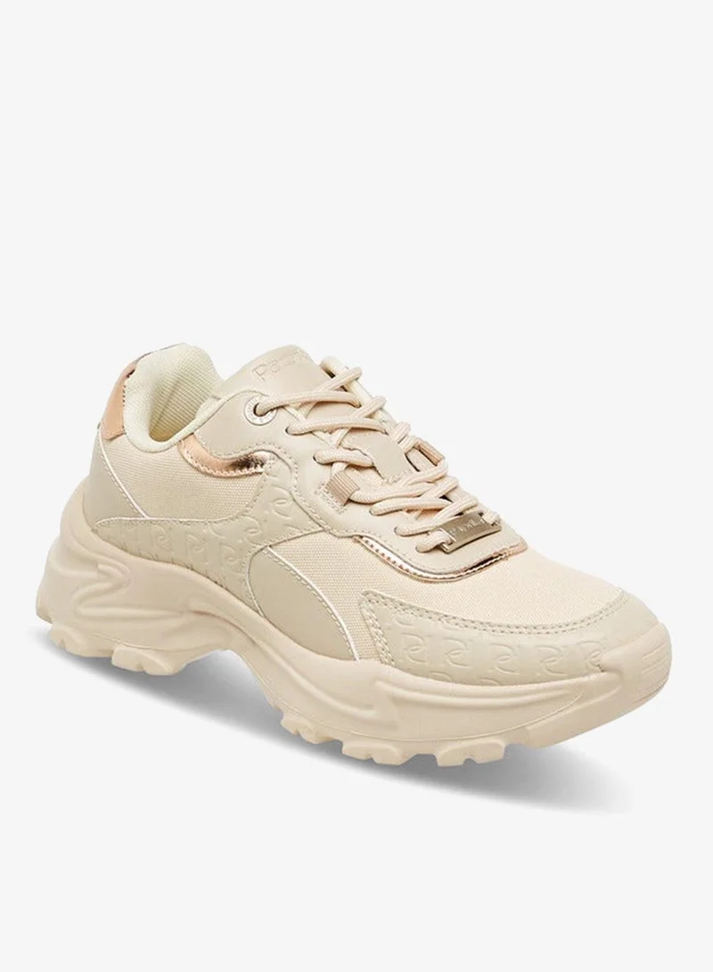 Monogram Embossed Sneakers with Lace-Up Closure