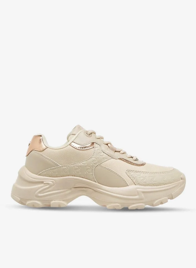Paprika Monogram Embossed Sneakers with Lace-Up Closure