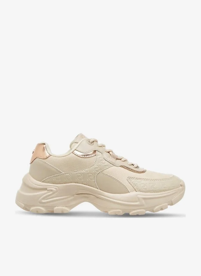 Paprika Monogram Embossed Sneakers with Lace-Up Closure