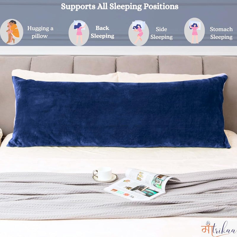 Maatrikaa Full Body Pillow Long Sleeping 54 x 18 Inches Velvet Pillow with Removable Cover for Side Sleeping Hugging Cuddling Relaxing Pregnancy Comfort - Image 3