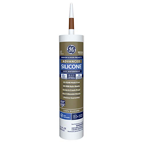 GE Advanced Silicone Window & Door Sealant, 10.1, oz, Brown - Image 1