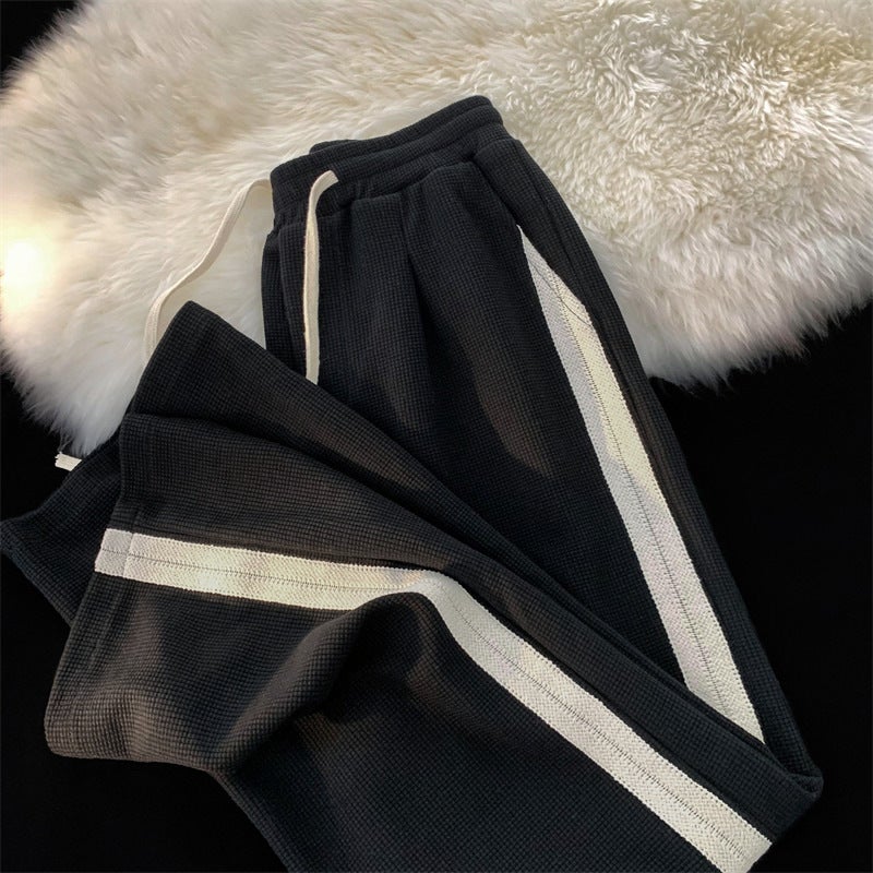 Solid Drawstring Joggers Casual Womens Pants Grey - Image 2