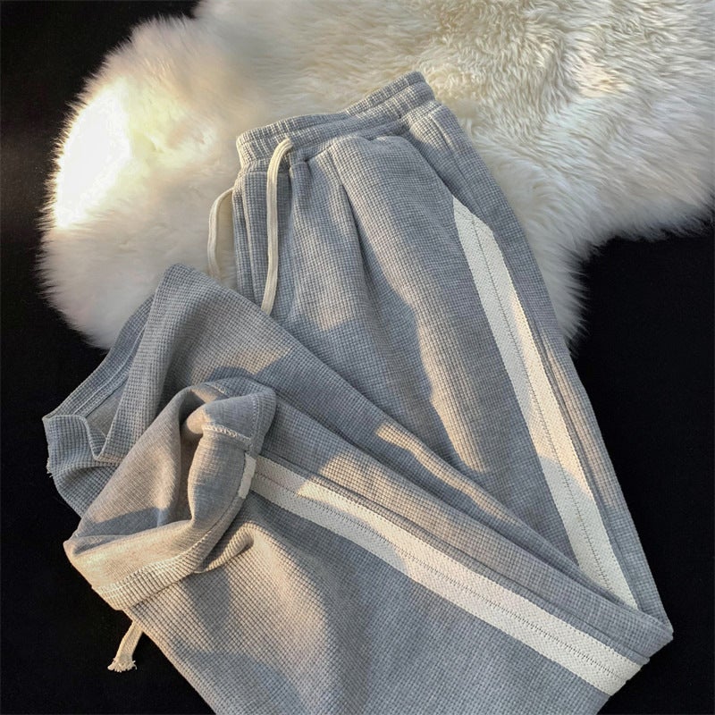 Solid Drawstring Joggers Casual Womens Pants Grey - Image 1