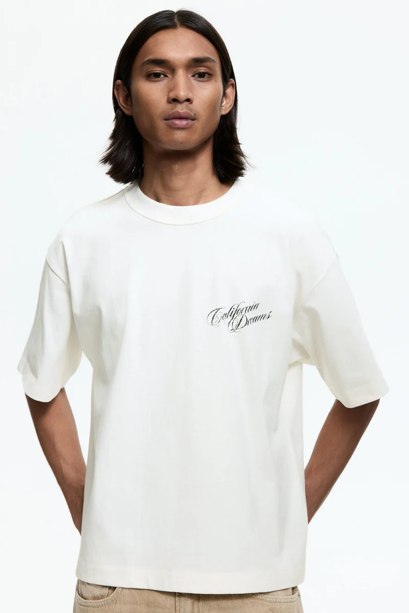 H&M  Loose Fit Printed T-shirt for Men | Best Price UAE