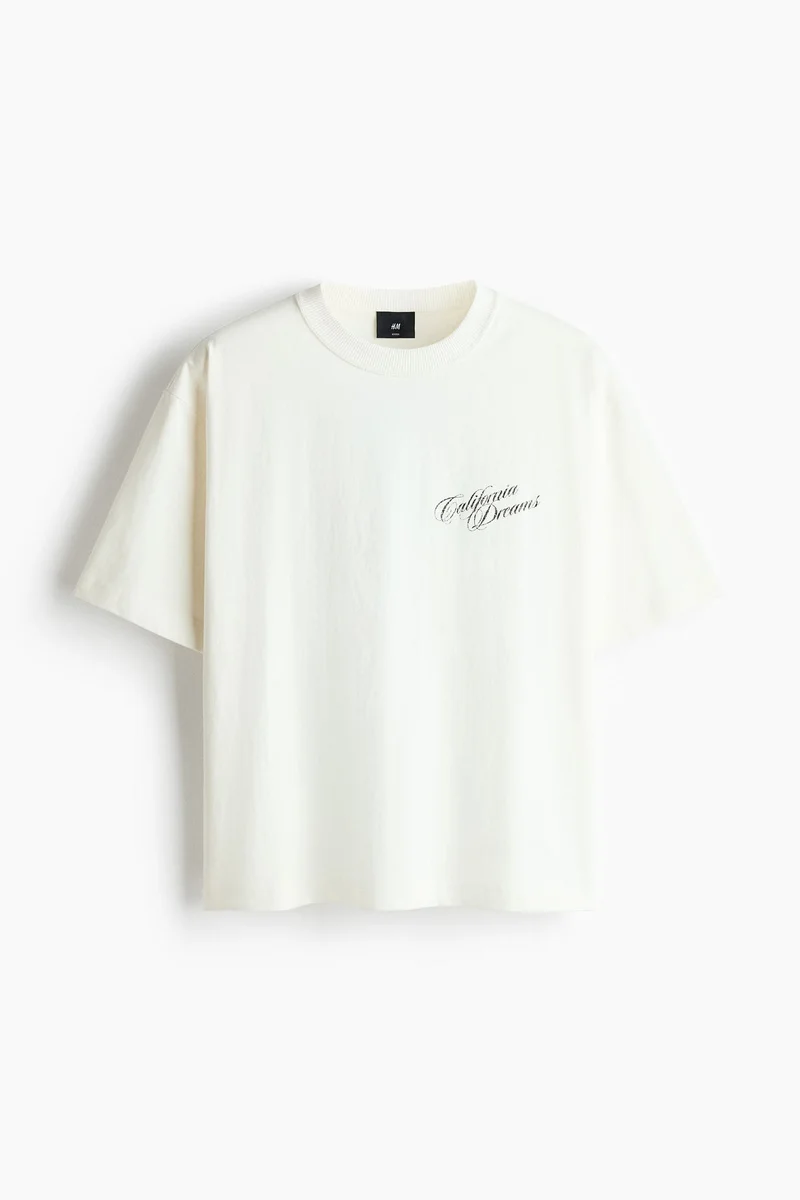 H&M  Loose Fit Printed T-shirt for Men | Best Price UAE