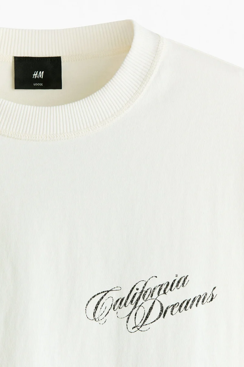 H&M  Loose Fit Printed T-shirt for Men | Best Price UAE