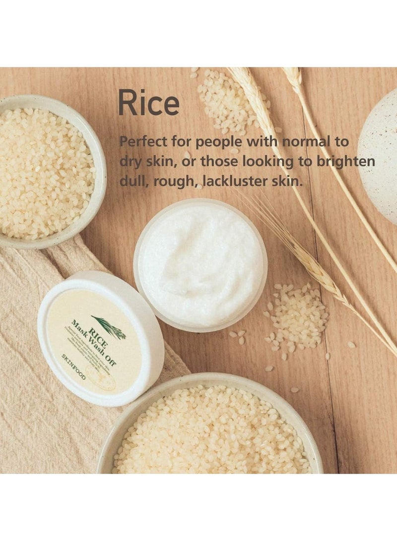 SKIN FOOD قناع الأرز 120 جرام - قناع تقشير الوجه بالأرز الأبيض لتقشير البشرة الداكنة - Image 2