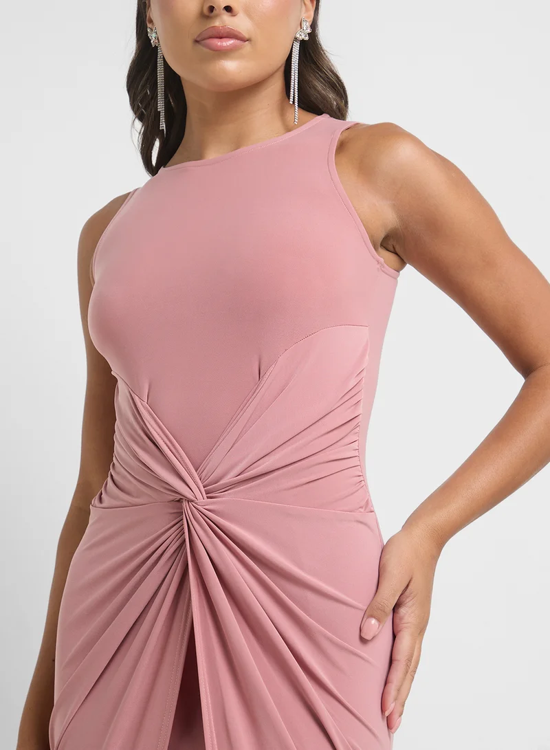 Ginger Knot Front Midi Dress