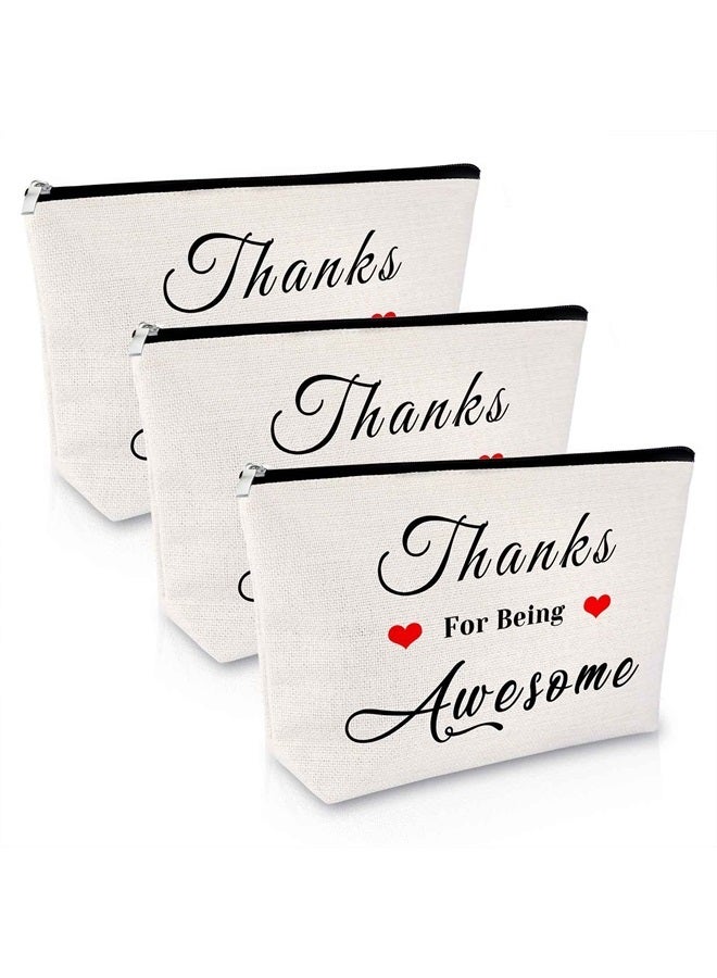 Sfodiary 3 Pcs Appreciation Gifts for Women Makeup Bag Thank You Gifts for Coworkers Teacher Coach Graduation Gift for Friends Christmas Birthday Gifts for Sister Daughter Friendship Gift Travel Cosmetic Pouch - Image 1