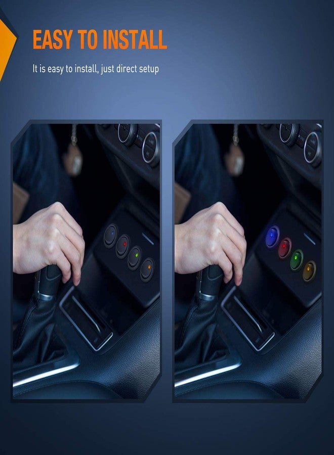 Nilight 12pcs Rocker Toggle Switch 3Pins 12V 20A Wired Round LED Light Power On Off Switches SPST for Car Truck Vehicle Trailer RV Marine Boat Yacht with 36pcs Wires - Image 5