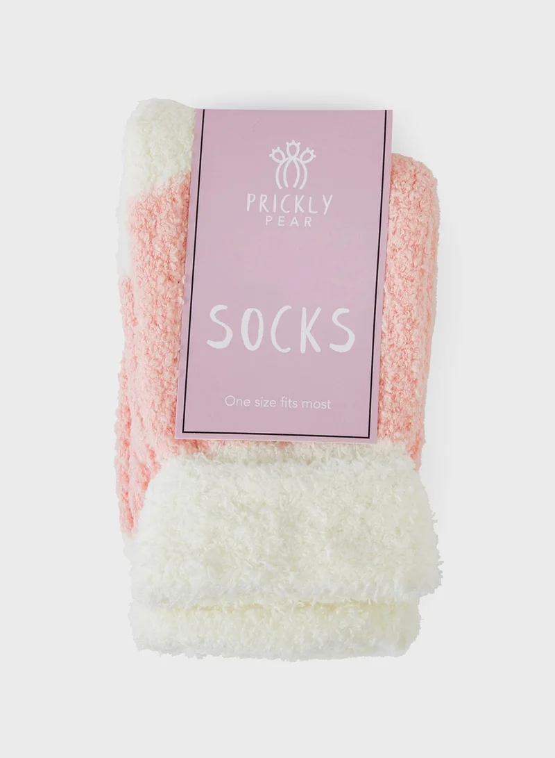 Prickly Pear Color Block Slipper Socks