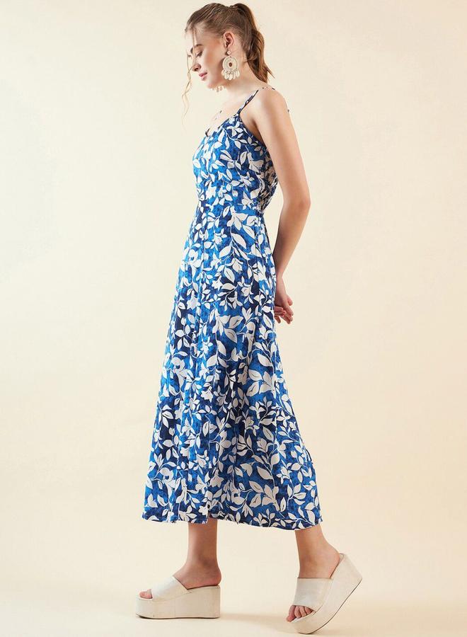 Freehand Women Blue Floral Print Maxi Dress - Image 5