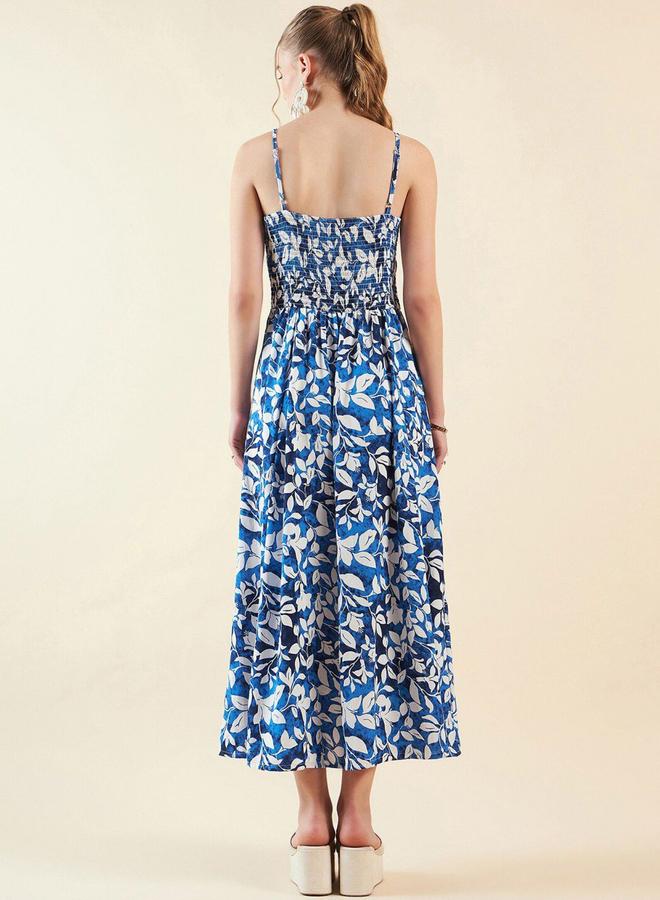 Freehand Women Blue Floral Print Maxi Dress - Image 4