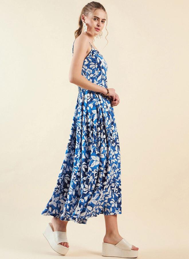 Freehand Women Blue Floral Print Maxi Dress - Image 3